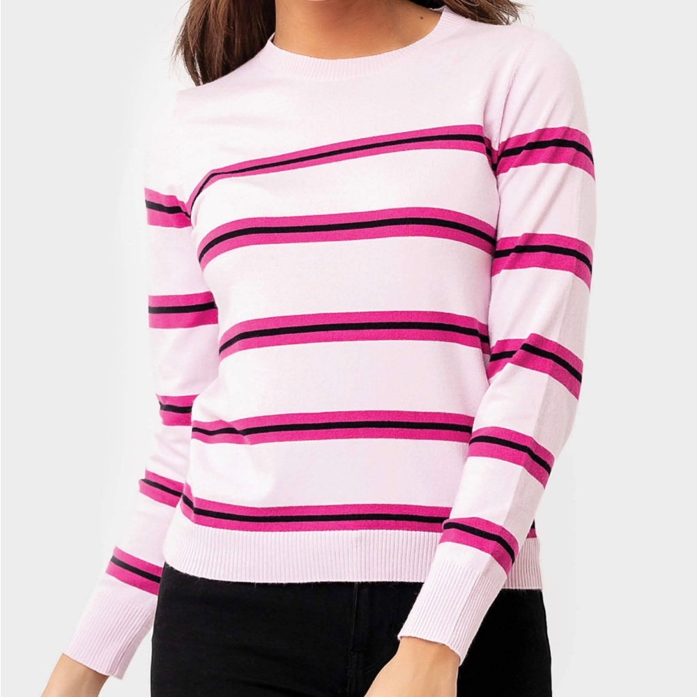 Pink striped lightweight sweater